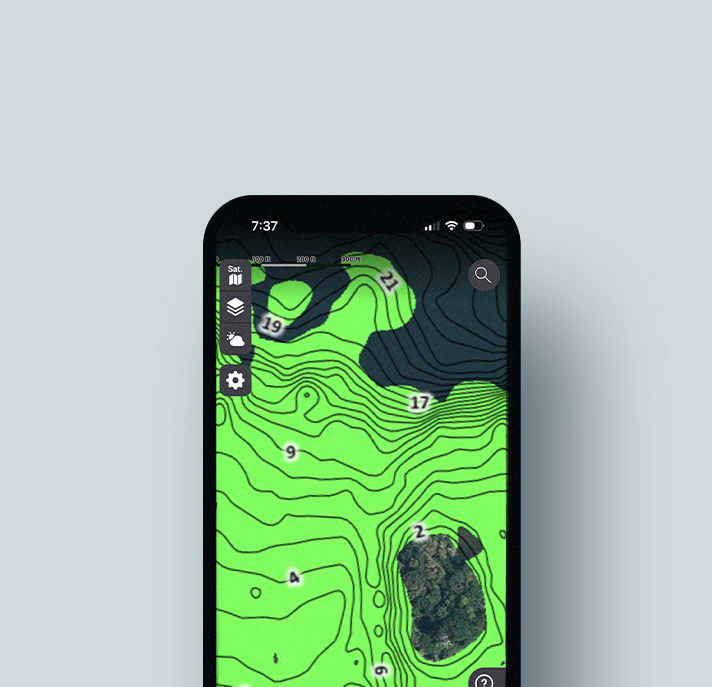 Image of a phone with vegetation layer turned on