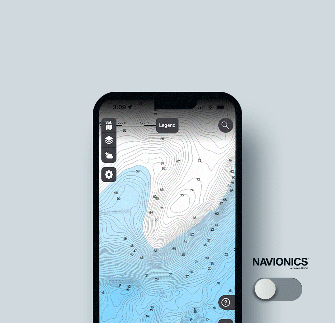 Image of a phone with Depth Contours layer turned on
